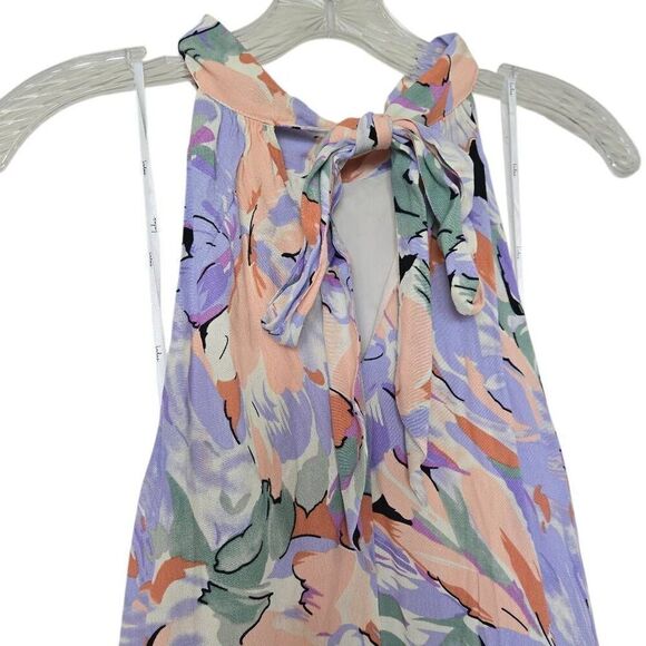 Lulus Tied Back To You Lavender Multi Floral Print Mini Shift Dress Size XS - Picture 8 of 10